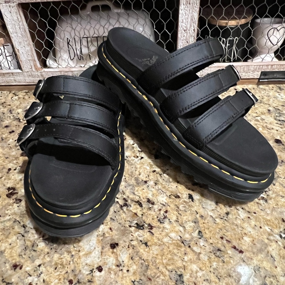 Dr. Martens Black Blaire Slide Sandals